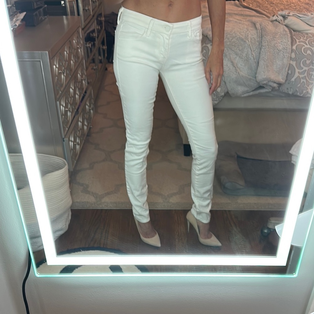MOTHER Women's Cream Skinny Jeans